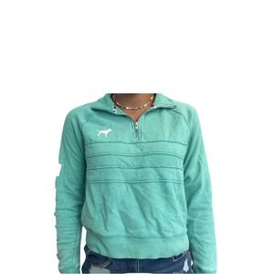Teal Women’s Pink Quarter Zip With Writing Size X-Small